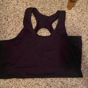 Athleta black tank with back keyhole. Size L